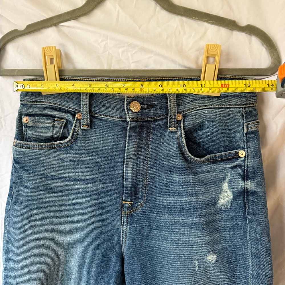 7 For All Mankind Luxe Vintage High Rise Skinny Jeans Womens 27 Distressed - Picture 5 of 10